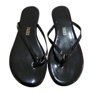 TKEES Women’s Size 5 Flip Flops Black Minimalist Sandals Beach Vacations